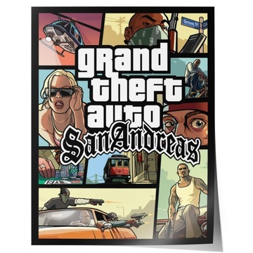 Plakat z gry GTA San Andreas Gaming Poster A3 Jakość Fotograficzna