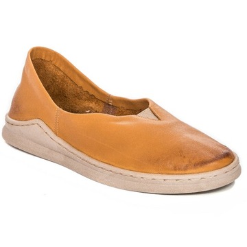 Maciejka Półbuty buty damskie skórzane wsuwane żółte 04078-07 r.41