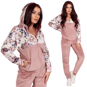 WELUROWY DRES DAMSKI BLUZA SPODNIE KOMPLET 3XL