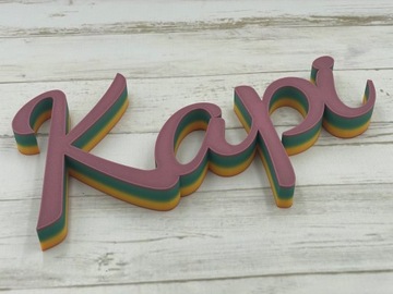 Dowolne IMIĘ / NAPIS 3D ok 25cm dł. KOLOROWY !