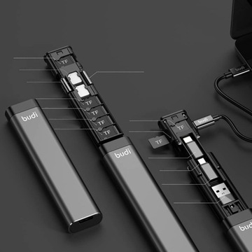 НАБОР АДАПТЕРОВ BUDI TYPE C/LIGHTNING/MICRO USB