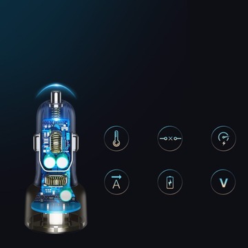Автомобильное зарядное устройство 72 Вт USB+USB-C Очень мощное