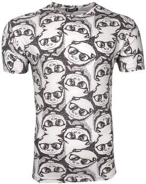 KOSZULKA MĘSKA T-SHIRT PRINT PANDA T1025 r. XXL