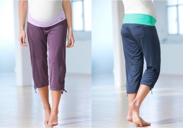 CIĄŻOWE SPODNIE DRESOWE BONPRIX FIOLETOWE KAR-1 roz. 34