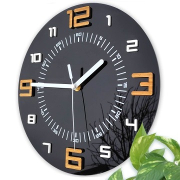 Настенные часы Аляска черные - 3D Clear - Модерн - SILENT
