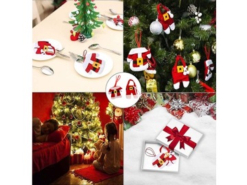 Новогодняя одежда для столовых приборов, Рождественский чехол, столовые приборы, Дед Мороз, Рождество