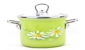 Garnek emaliowany z pokrywką Daisy 18 cm 2,8 l