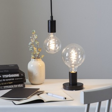 Kabel w oplocie tekstylnym sznur do żarówki E27 z CZARNĄ oprawką 350 cm