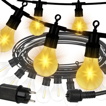GIRLANDA OGRODOWA ŚWIETLNA 20m 20 LED Lampki Ogrodowe 230v Zewnętrzna Prąd
