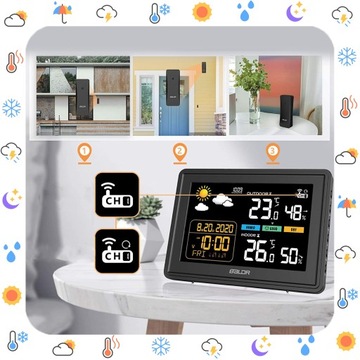 БЕСПРОВОДНАЯ ПОГОДНАЯ СТАНЦИЯ ГИГРОМЕТР НАРУЖНЫЙ ТЕРМОМЕТР ДАТЧИК ПОГОДЫ