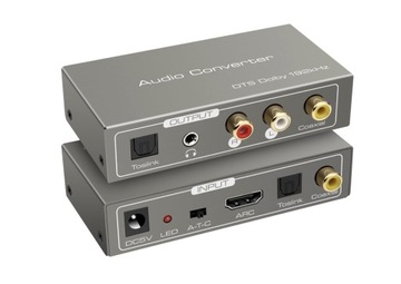 Konwerter analogowy optyczny 3,5 mm wzmacniacz soundbar DAC VEDINDUST ARC