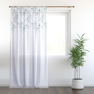 ГОТОВАЯ ШТОРА 140х230 ОКРАШЕННАЯ ВУАЛЬ С УЗОРОМ ЛЯГУШКИ 073