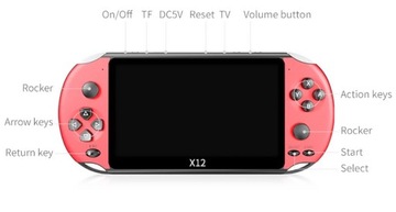 ПОРТАТИВНАЯ ИГРОВАЯ КОНСОЛЬ X12 РЕТРО С МНОГОИГРАМИ 5,1 ДЮЙМА