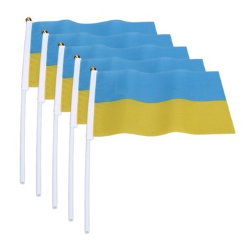 10 zestaw ukraińska podręczne flagi Mini