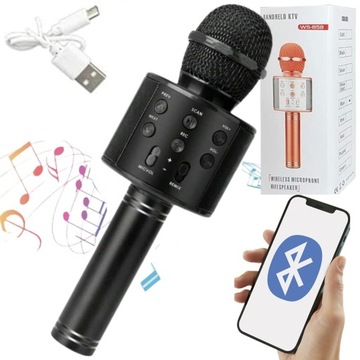 MIKROFON DZIECIĘCY BEZPRZEWODOWY KARAOKE BLUETOOTH GŁOŚNIK - SD AUX