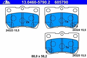 КОЛОДКІ ГАЛЬМІВНІ LEXUS IS200D - GS450H 05- ЗАД 