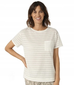 Bawełniana KOSZULKA DAMSKA biała Triumph Mix Match TOP SSL BURNOUT ROZ.40