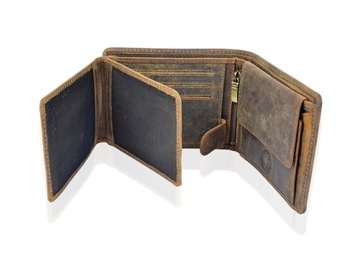 Мужской кожаный кошелек с узором Карп - в подарок