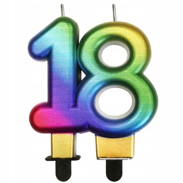 Świeczka urodzinowa LICZBA 18 na tort OSIEMNASTKA