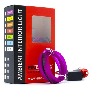 ŚWIATŁOWÓD LED DO SAMOCHODU EL WIRE - FIOLETOWY 1M