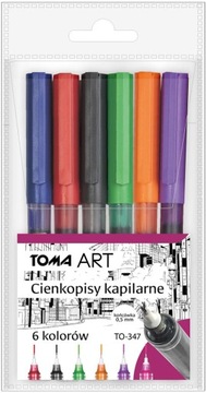 Cienkopis kreślarski kapilarny Toma TO-347 6 kol