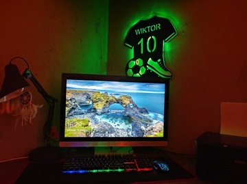 3D LED Night Lamp Футбольная футболка с именем, лазурным изображением, ПОДАРОК