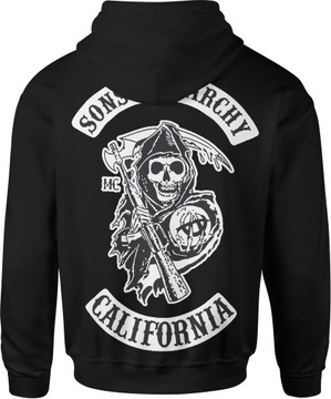 MĘSKA BLUZA Z KAPTUREM SONS OF ANARCHY ROZMIAR S DRESOWA NADRUK Z NADRUKIEM