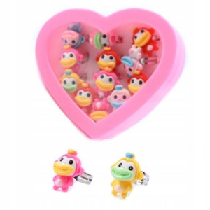 PIERŚCIONEK DZIECIĘCA BIŻUTERIA ZESTAW 12SZT