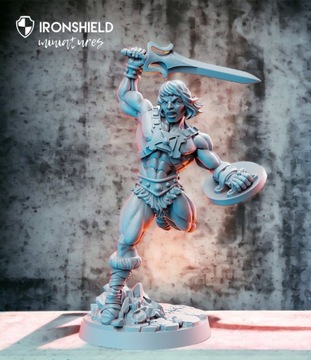 He-Darr Gladiator z mieczem figurka + podstawka do DND D&D 3D druk 12k RPG