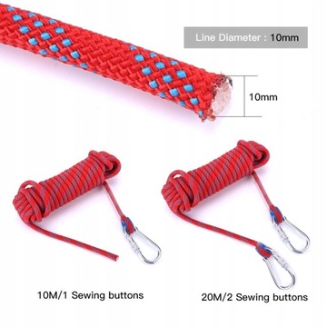 20M LINA DO WSPINACZKI ZEWNĘTRZNEJ 10MM LINA DO UCIECZKI