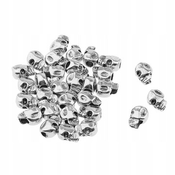 Шикарные металлические бусины для волос с черепом и бородой