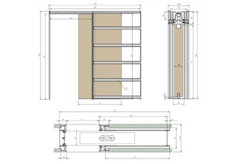 Kaseta ESTIMA 70 cm bezościeżnicowa pojedyncza DRZWI PRZESUWNE GUSTAVSON