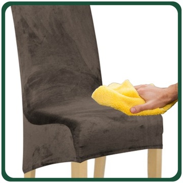 ПОКРЫТИЕ НА СТУЛ XL КАКАО КОРИЧНЕВЫЙ ЭЛАСТИЧНЫЙ ВЕЛЮР ПЛОТНЫЙ УНИВЕРСАЛЬНЫЙ