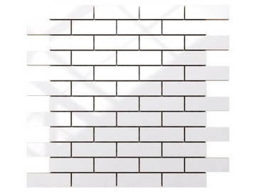 MOZAIKA CERAMICZNA BIAŁA WHITE POŁYSK CEGIEŁKA
