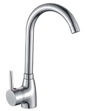 КУХОННЫЙ Смеситель для мойки, ВЫСОКОВРАЩАЮЩАЯСЯ ДУГА СТОЛЕШНИЦЫ, ХРОМ, ПОДСТАВКА