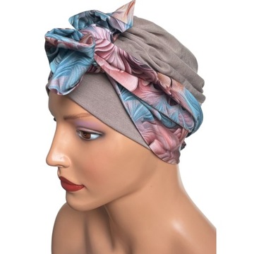 Turban damski wiosenny Lena 141-413 chusta miękka także po chemioterapii