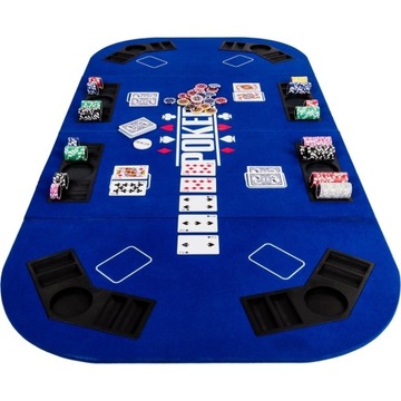 NIEBIESKI BLAT STÓŁ DO POKERA 160x80 POKER KASYNO