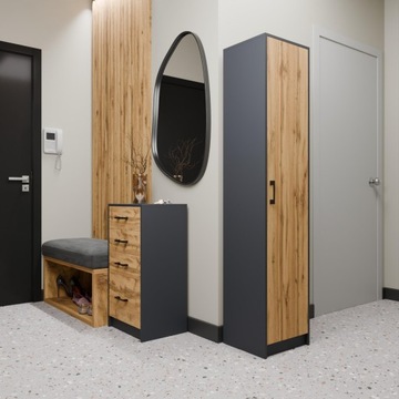 Комод 45см 4S GRAPHITE-WOTAN книжный шкаф с 4 ящиками антрацит ROB