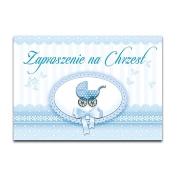 ZAPROSZENIE NA CHRZEST - 2 sztuki niebieskie