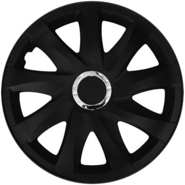 Kołpaki uniwersalne czarne matowe Drift Black Mat 15 cali + ring na koła