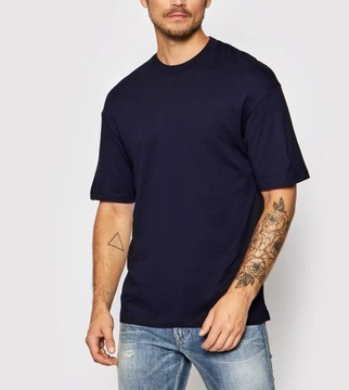 T-shirt męski JACK&JONES granatowy gładki M