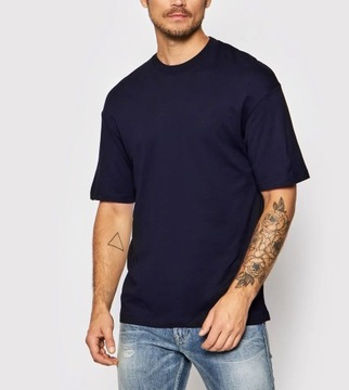 T-shirt męski JACK&JONES granatowy gładki XL