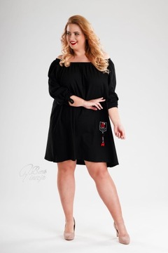 Tunika oversize sukienka czarna plus size