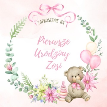 Zaproszenie na Urodzinki + Koperty