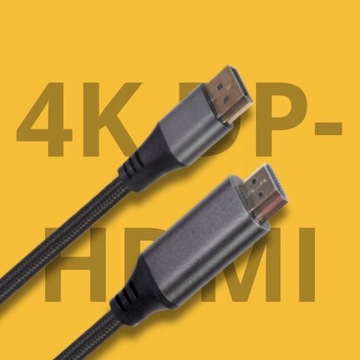 КАБЕЛЬ DisplayPort «папа» — «папа» HDMI DP КАБЕЛЬ HDMI FHD 1,8 М, ЧЕРНЫЙ