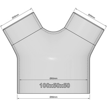 ПЕРЕХОДНИК ДЛЯ ШЛАНГА SPIRO Ø 100X50X50