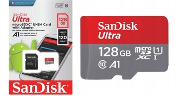 Prezent Karta micro SD SanDisk ULTRA 128Gb 120MB/s adapter