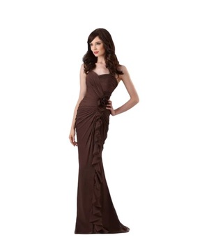Zjawiskowa suknia premium BARI JAY długa brązowa r. M/L (10)