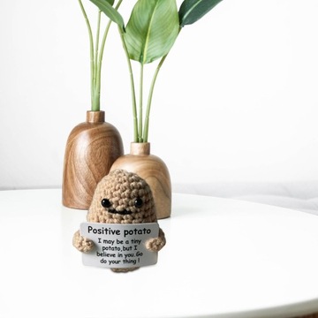 Вязаная кукла Mini Funny Positive Potato Khaki 4см