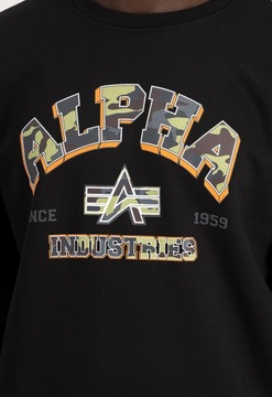 Alpha Industries College Camo sveter čierny XL